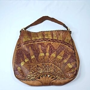 Zandra Rhodes Brown Faux Leather Handbag